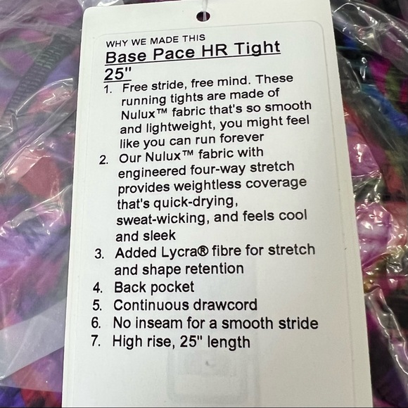 Lululemon Leggings Base Pace High Rise 25” Tights - Picture 2 of 6